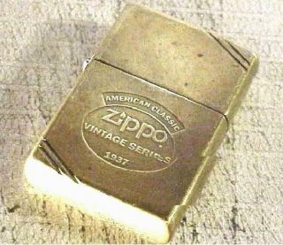 “AMERICAN CLASSIC VINTAGE SERIES 1937” Brass ZIPPO Lighter,  1991 2