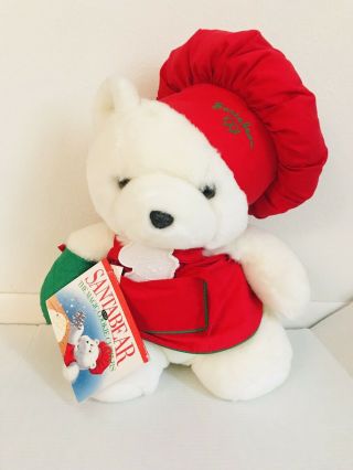 18” Vtg 1991 Christmas Santa Bear Baker Cookie Plush Stuffed Bear Toy