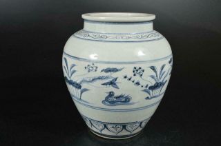 A760: Chinese Blue&white Flower Pattern Big Flower Vase Ikebana Tea Ceremony