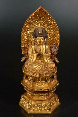 A793: Japanese Xf Wood Carving Buddhist Statue Sculpture Ornament Buddhist Art