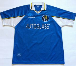 Chelsea 1997 Autoglass Vintage Umbro Home Shirt Jersey Maglia 1998 1999 1990s