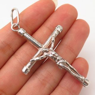 925 Sterling Silver Vintage Italy Religious Crucifix Cross Pendant