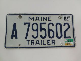 Maine Me 2007 Trailer License Plate " A 795602 " Garage Mancave Basement
