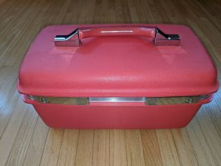Vintage Samsonite Red Train Case Carry Luggage Make Up Cosmetic Montbello Ii