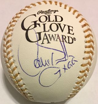 Larry Walker Signed Rawlings Omlb Gold Glove Baseball Expos Rockies W 7x Gg Auto