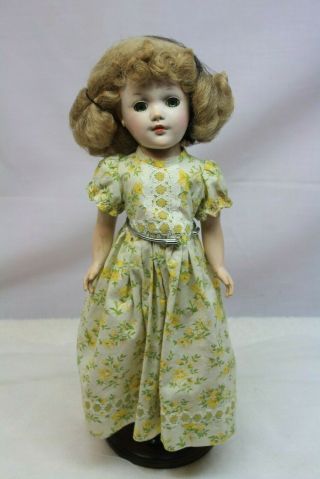 Vintage 14 " Mary Hoyer Doll - Hard Plastic - Blonde Mohair Wig -
