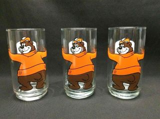 Vintage A & W Family Restaurant Bear And Logo Drinking Tumbler Glasses Set Of 3