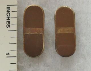 Full Size Pair Ww2 Vintage Us Army Warrant Officer Rank Bar Pins Opaque Enamel