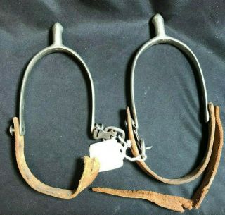 Vintage Elite Non - Rust English Spurs W/ Buckles Made In England Never Rust (a006