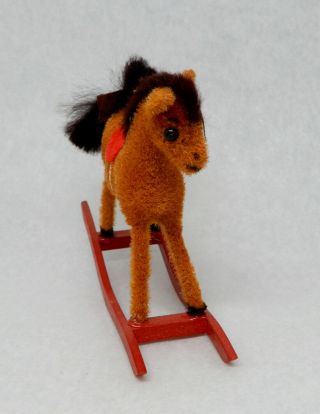 Vintage Kunstlerschutz Rocking Horse Dollhouse Miniature 1:12 2