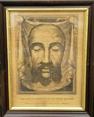Antique Holy Face Of Jesus - Veronica 