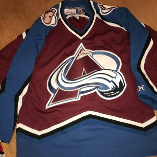 Colorado Avalanche Stitched Vintage Ccm Hockey Jersey Mens Small