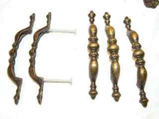 6 Vintage Amerock Carriage House Brass 5.  5 " Drawer Cabinet Pulls Handle