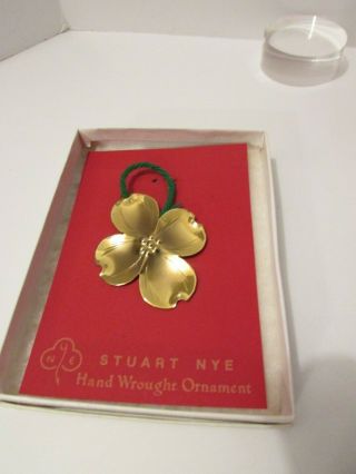 Vintage Stuart Nye Hand Wrought Dogwood Flower Christmas Ornament