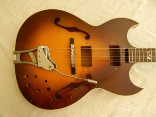 Vintage 1966 Kay K625 Hollowbody Sunburst Electric Guitar Body And Neck