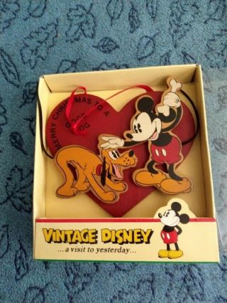 Vintage Disney By Kurt Adler Christmas Ornament Mickey Mouse And Pluto