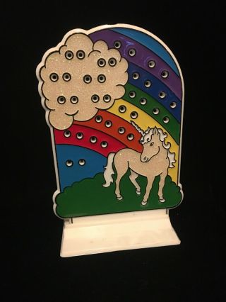 Earring Tree Vintage Unicorn Rainbow Fantastic Plastics Usa 4 1/4 X 6 3/4