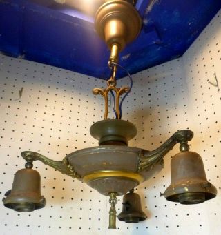 Antique Vintage Hanging Chandelier Ceiling Light Fixture 3 Arm