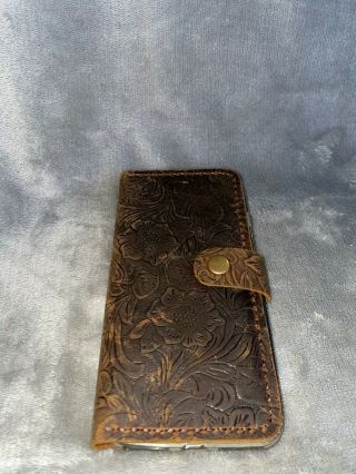 Women Vintage Brown Distressed Leather Phone Card Wallet Case Mobile Wallet