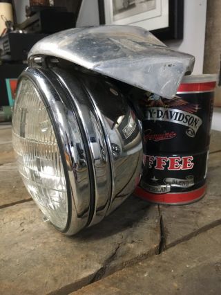 Vintage Harley Davidson Headlight & Visor Oem 67888 - 74 Shovelhead Xlch Fxe Fxr