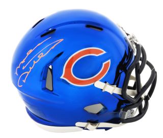 Mike Ditka Signed Chicago Bears Chrome Riddell Speed Mini Helmet - Schwartz