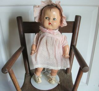 “14 " Rare Vintage 1924 - 1930 Composition Mama Doll By M & S Shillman W/outfit