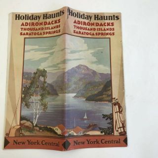 Vintage Brochure York Central Railroad Adirondacks History Advertising Hotel