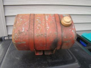 Vintage Small Engine Metal Gas Tank With Mounting Bracket.  Mower Go Cart Tractor