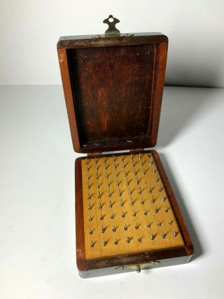 Vtg X 71 Watchmakers Jewelers Burrs Burs Bits Tools In Wood Box Case Machinist