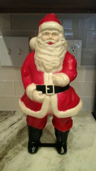 Vintage Union Products Blow Mold Tabletop Plastic Santa Claus 17 " Usa Mass