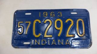Vintage Indiana 1963 License Plate 57c2920 Nobel County 57 In 63