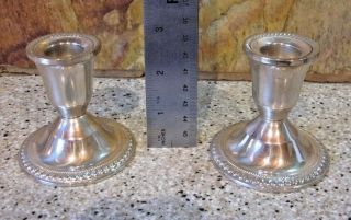 Vintage 2 - 3/4 " Weighted Sterling Silver Dutchin Creations Candle Holders