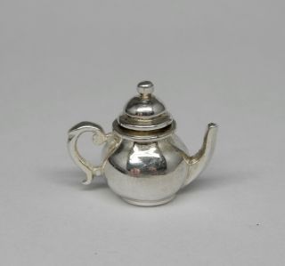 Vintage Sterling Silver Tea Pot - Dollhouse Miniature 1:12