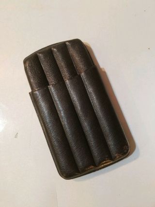 Vintage Leather Morocco 4 Cigar Holder/case Spain