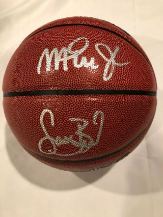 Magic Johnson,  Larry Bird Autographed Basketball -
