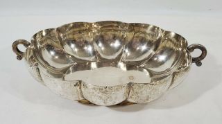 Tsv Antique Sanborns Mexico Sterling Silver.  925 Footed Lobed Serving Bowl 732g