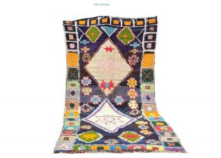 Authentic Wool Handmade Vintage Carpet Rug Moroccan Multi 5 X 11 Atlas Azilal