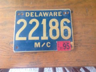 Delaware Motorcycle Tag Plate 22186 For Display Only