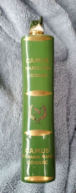 Limoges Porcelain Camus Napoleon Cognac Book Liquor Decanter.  Vintage 2