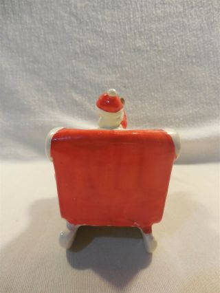 Vintage Japan Christmas Ceramic Santa Sleigh with Reindeer Planter 2
