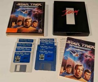 Star Trek: 25th Anniversary (pc,  1993) Complete Vintage Big Box Game 3.  5 " Ver.