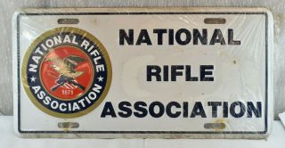 Vintage Nra Logo National Rifle Association License Plate Car Truck Tag Sign