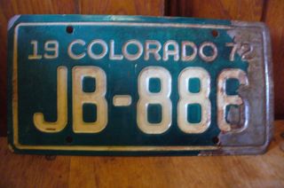 Vintage 1972 Colorado Motorcycle License Plate Expired Jb - 886