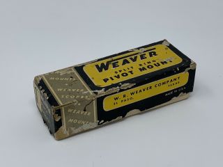 Vintage Weaver Split Ring Pivot Scope Mount Base No.  136 W/ Box Paperwork 1 "