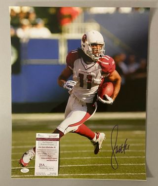 Larry Fitzgerald Signed 16x20 Photo Autographed Auto Jsa Witnessed Cardinals