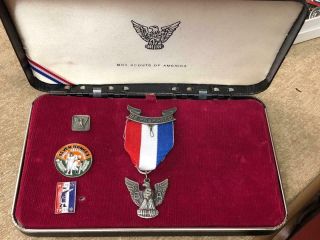Vintage Boy Scouts Of America Eagle Scout Award Medal & Pins Nr