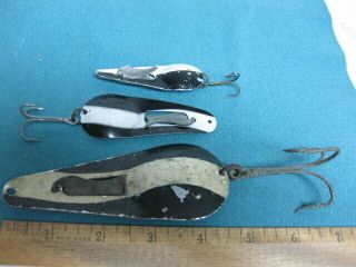 Vintage Set Of 3 James E.  Aitken Muskie Lures,  Toledo Oh.  4 Of 4 Listed Tonight