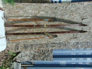Vintage/wooden Skis 82 Long With Pole Chalet Decor 7780
