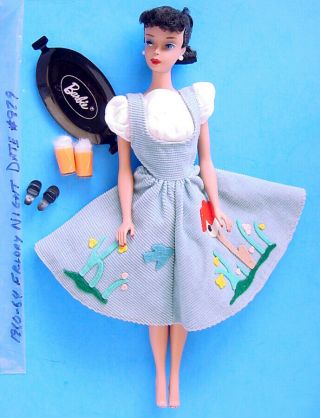 1960 Brunette 4 Ponytail Barbie In 979 Friday Night Date Outfit Great Hair