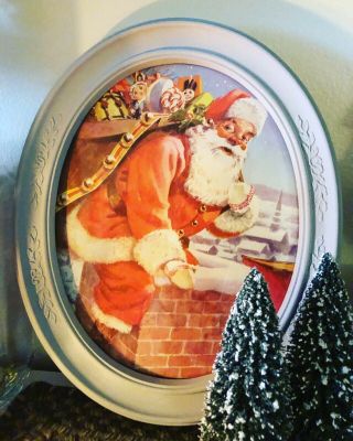 Vintage Santa Framed Picture